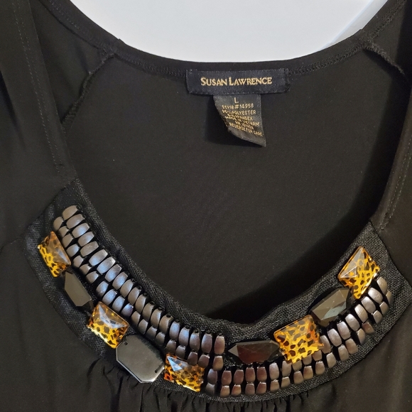 Susan Lawrence black beaded top - Picture 2 of 7